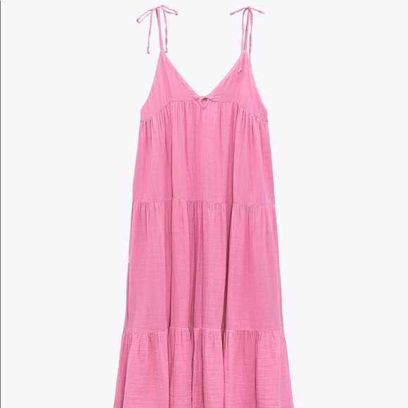 Zara Tiered Chiffon Midi Dress - Picture 13 of 16